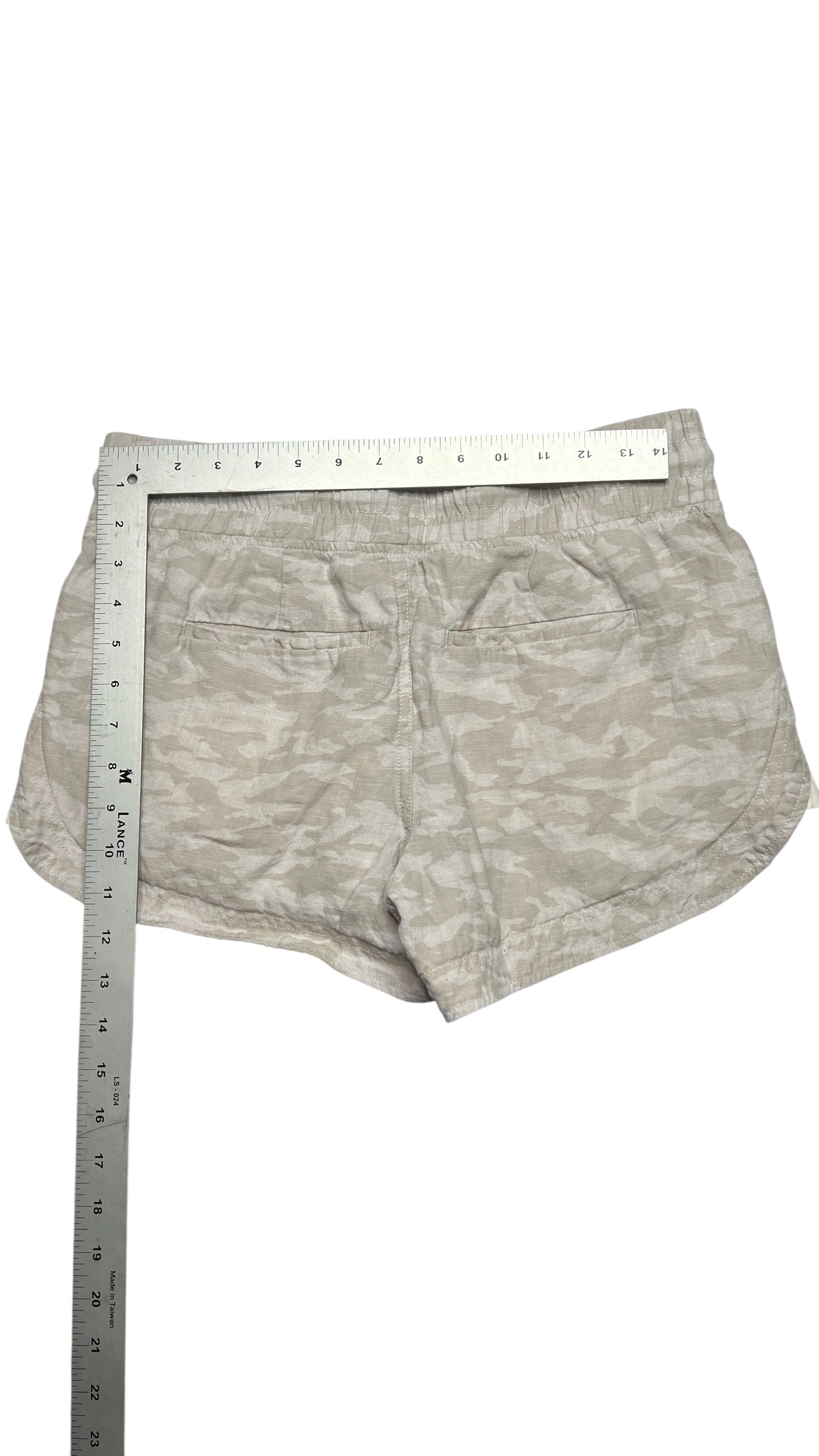 Athleta Cabo Linen Camo Shortie Shorts – Size 6