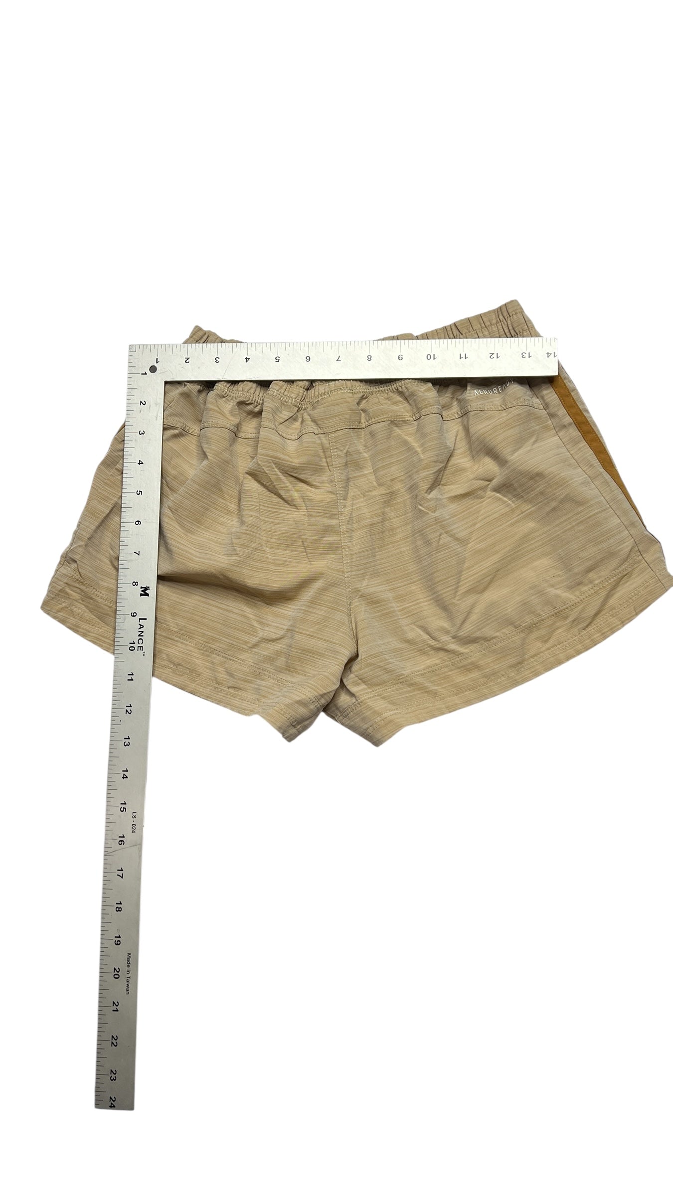 Adidas AEROREADY Lightweight Performance Shorts – Tan Striped (Size M)