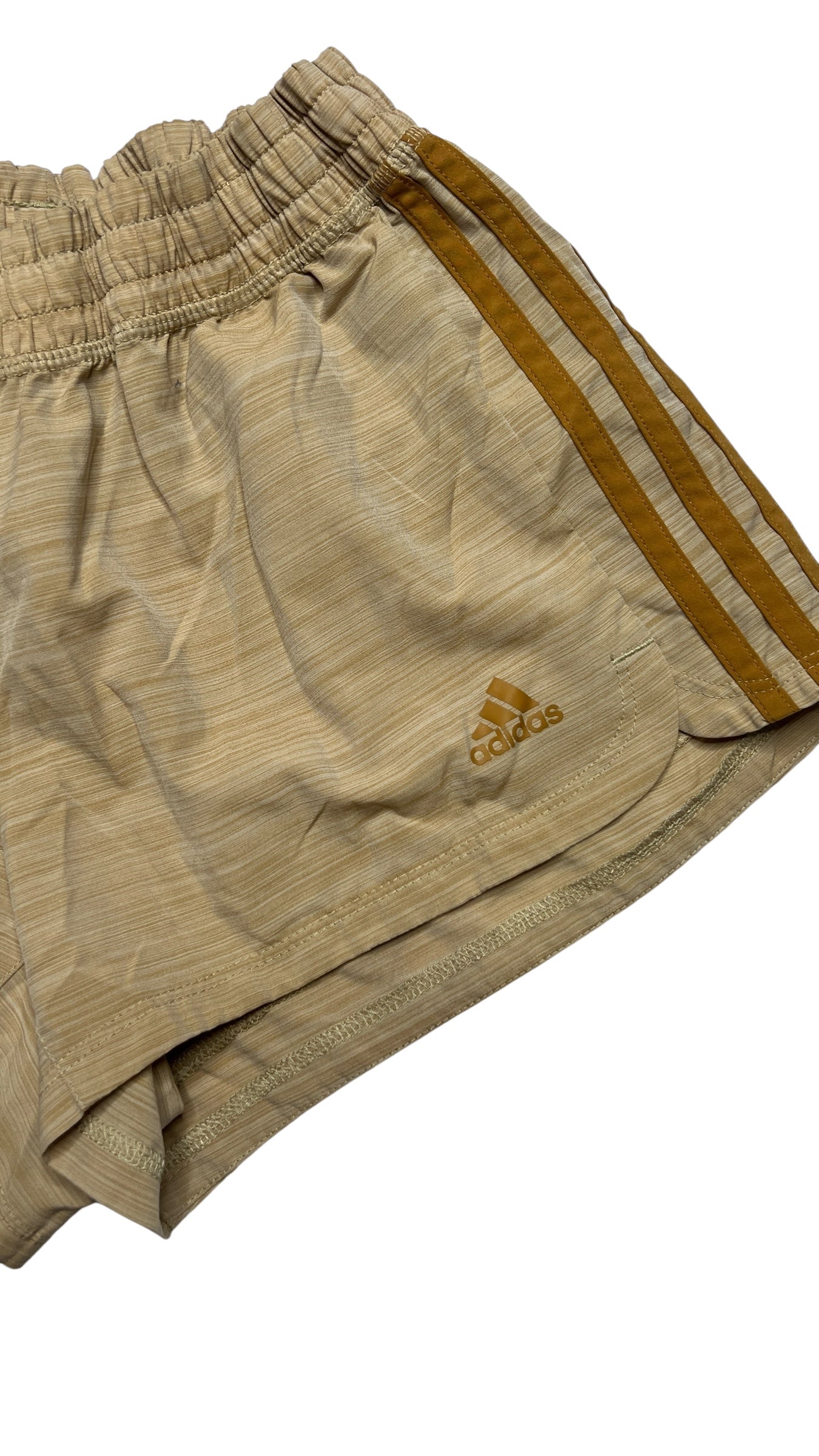Adidas AEROREADY Lightweight Performance Shorts – Tan Striped (Size M)