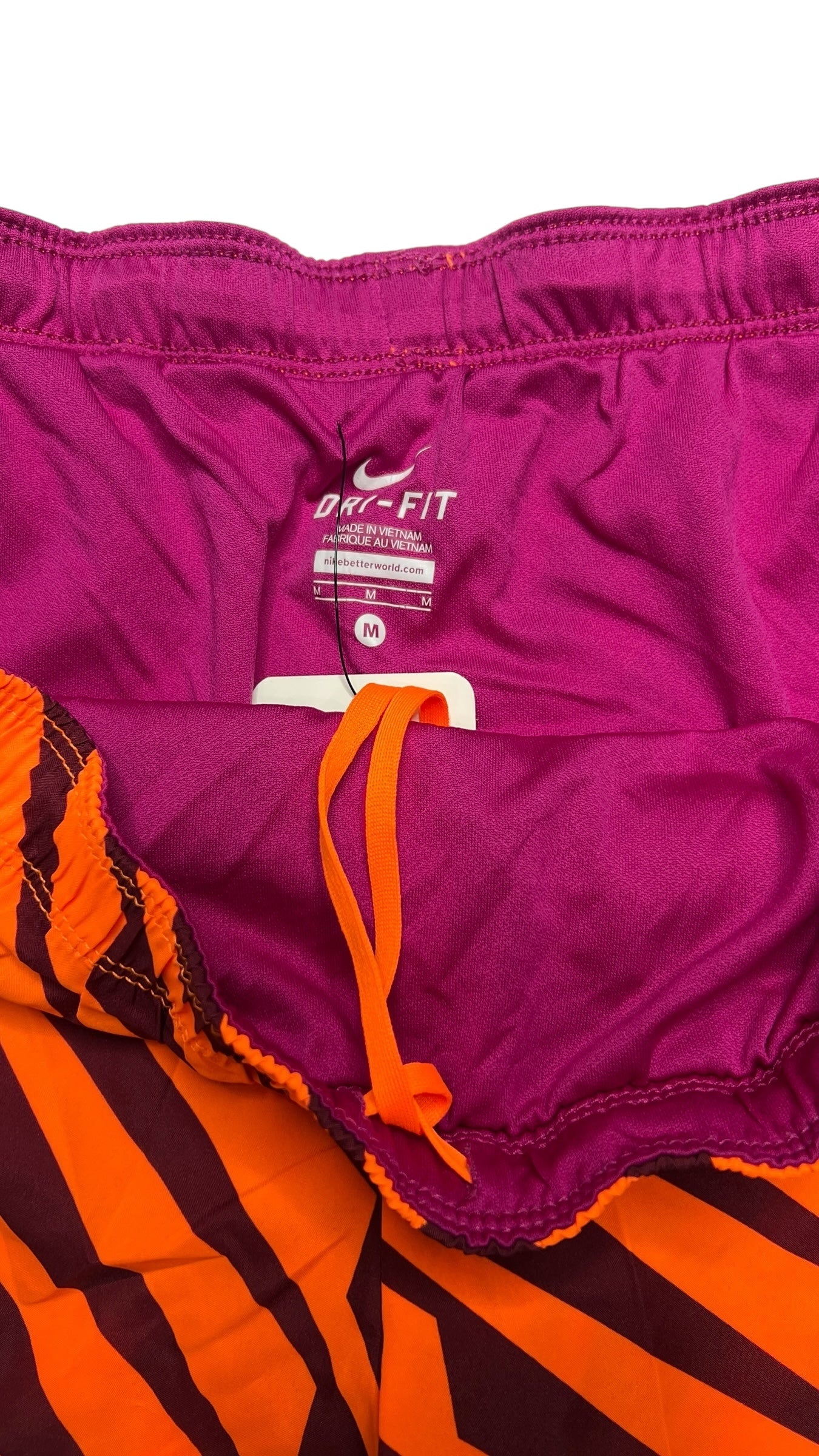 Nike Dri-FIT Tempo Running Shorts - Orange/Burgundy Stripe