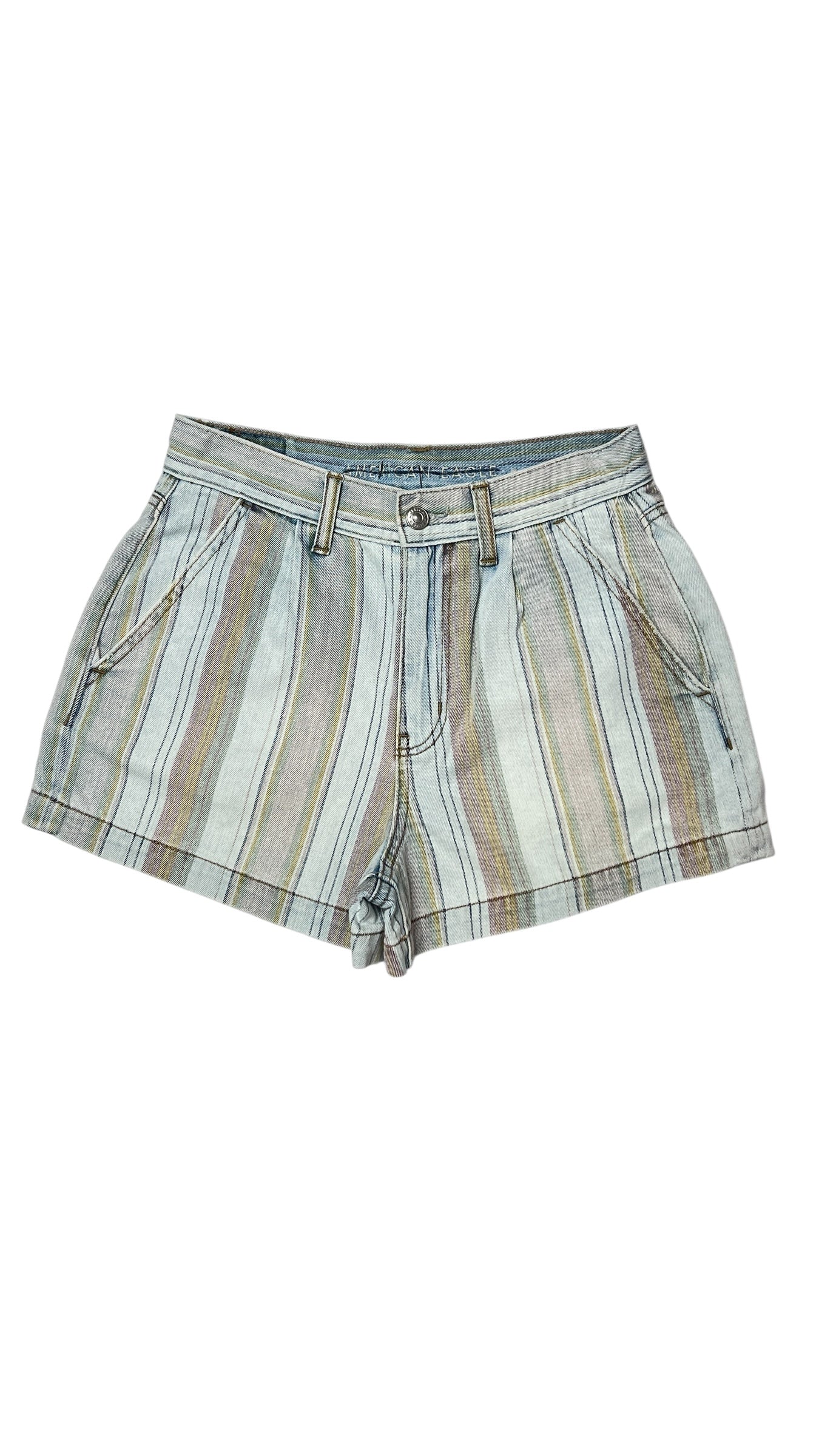 American Eagle Striped Denim Shorts - Size 2
