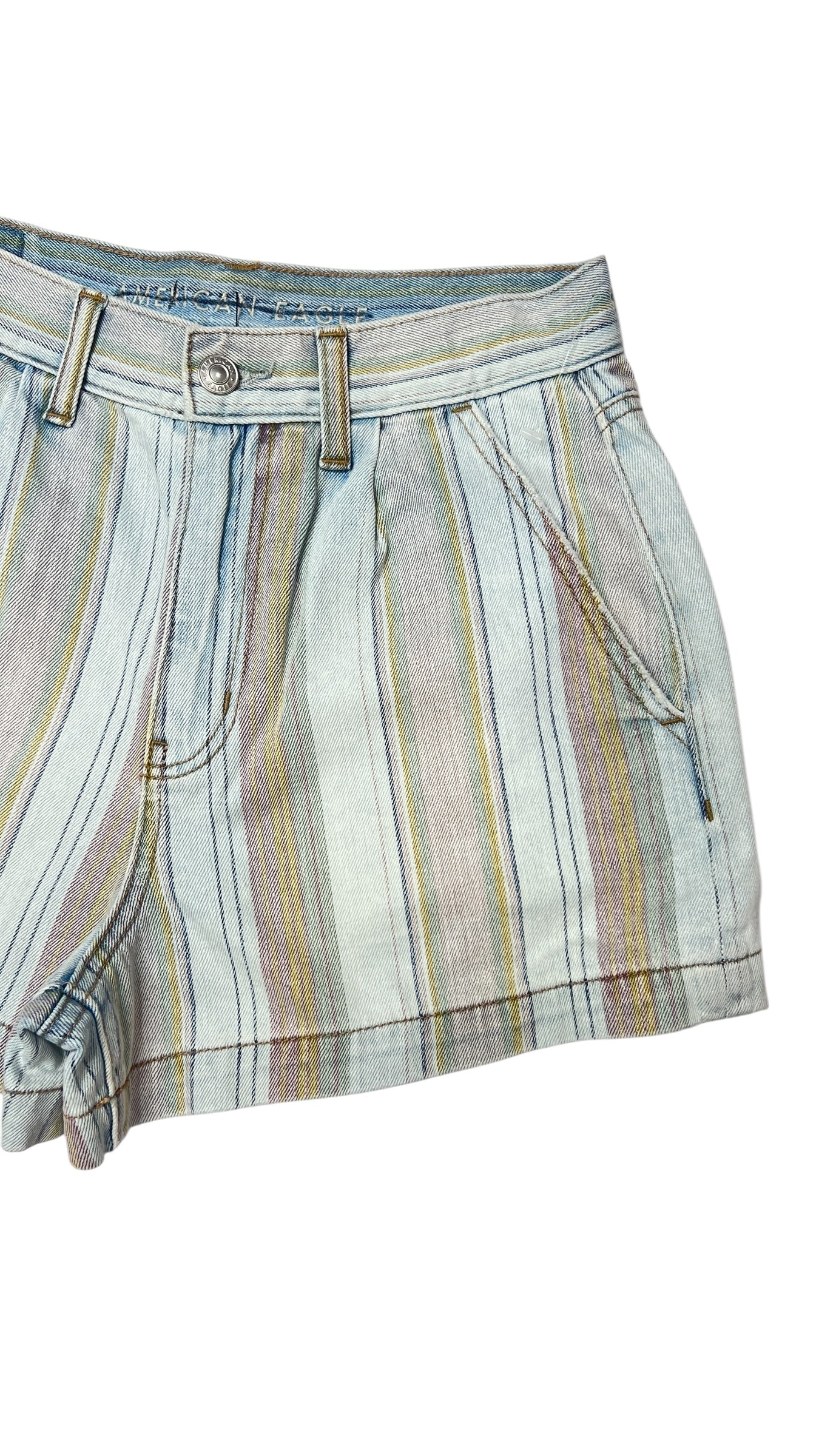 American Eagle Striped Denim Shorts - Size 2