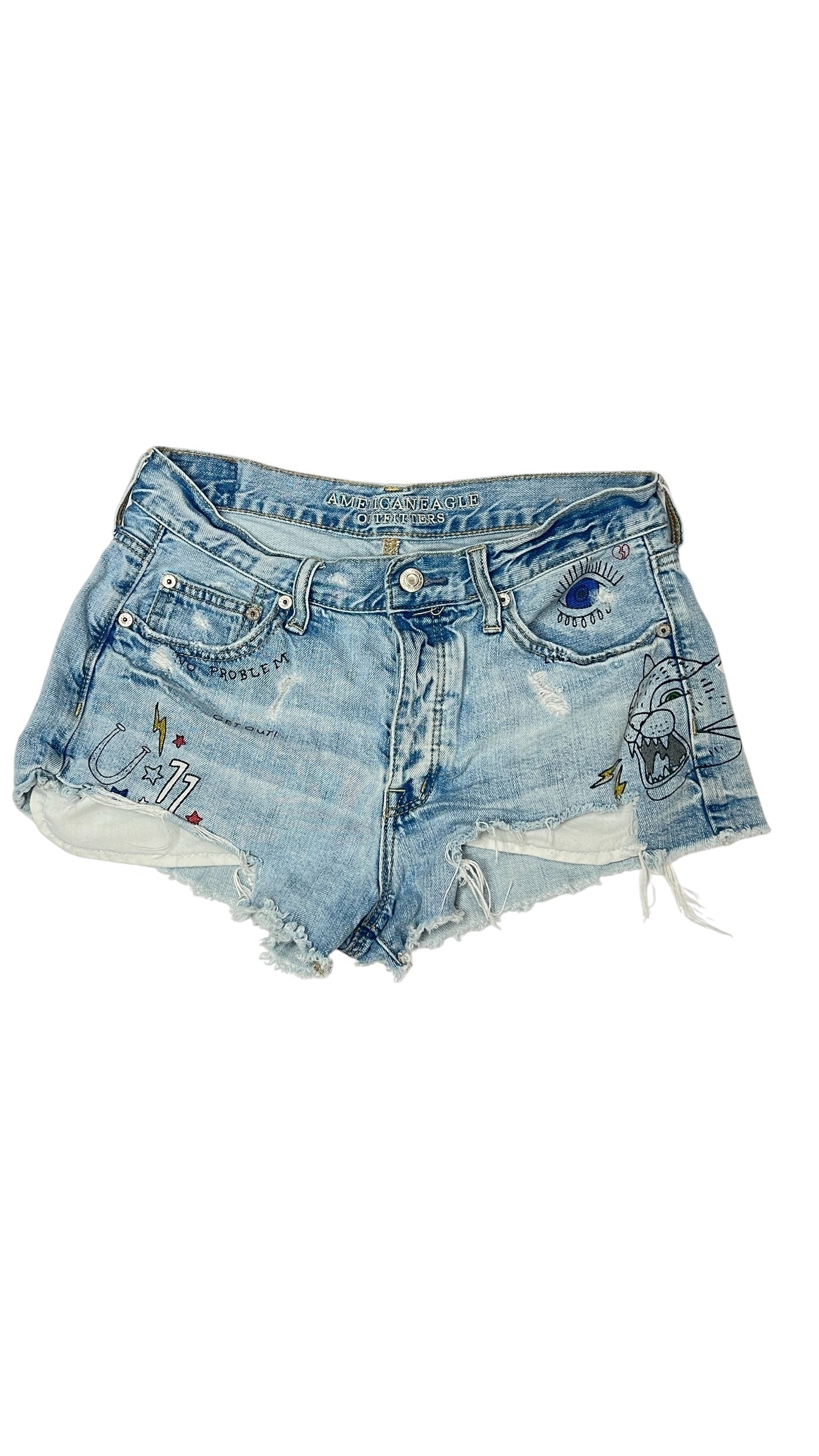American Eagle Distressed Denim Shorts (W28)