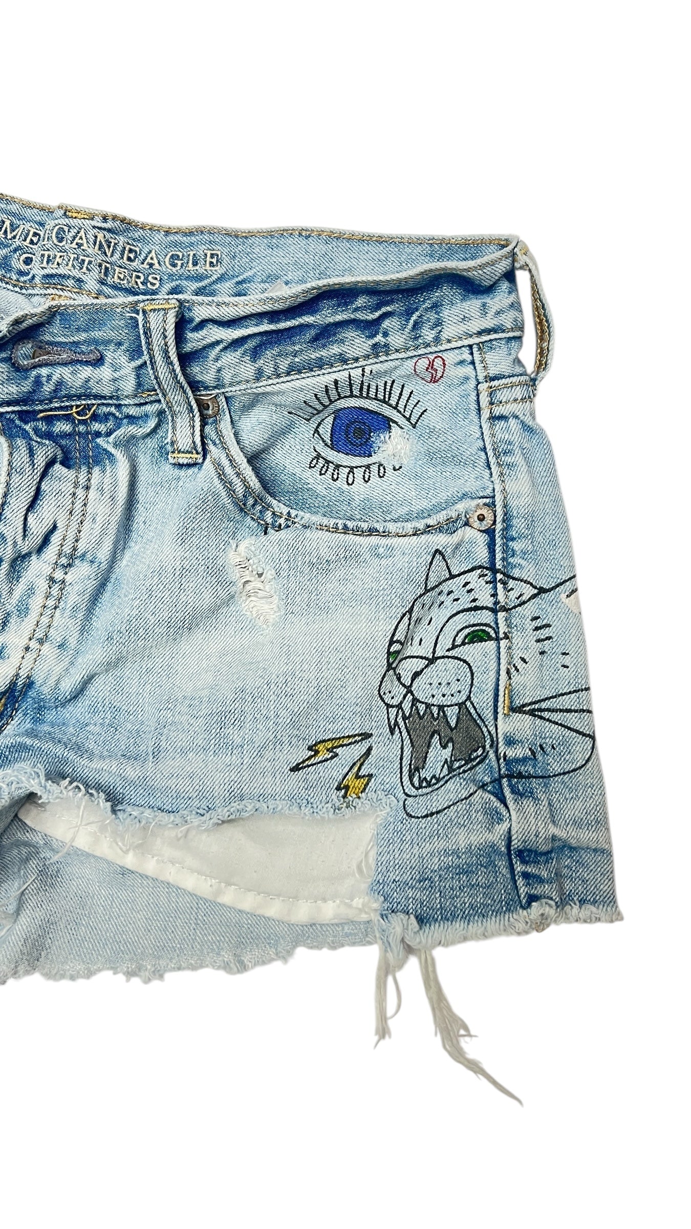 American Eagle Distressed Denim Shorts (W28)