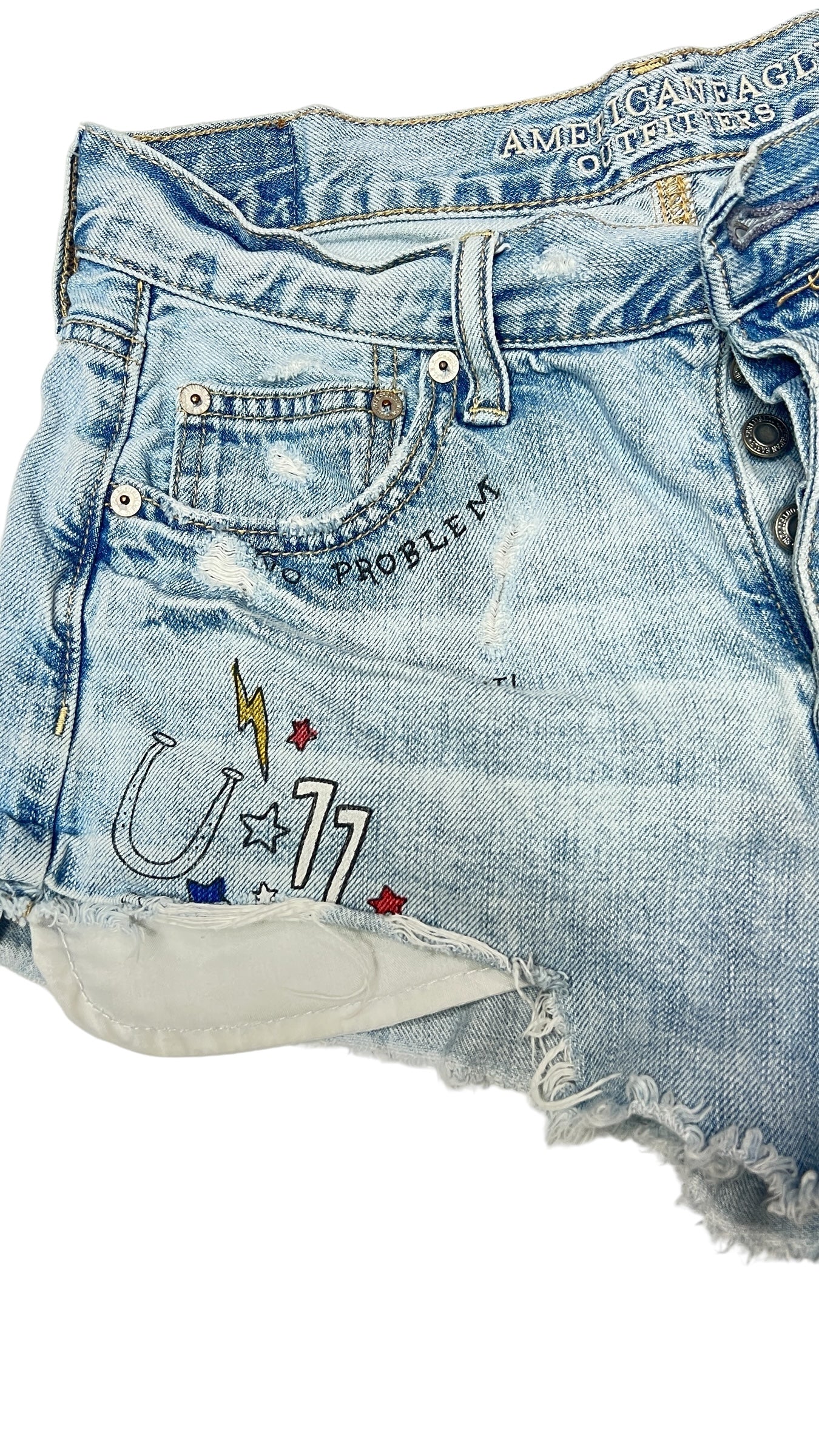 American Eagle Distressed Denim Shorts (W28)